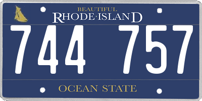RI license plate 744757
