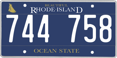 RI license plate 744758