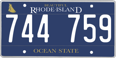 RI license plate 744759
