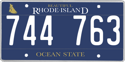 RI license plate 744763