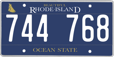 RI license plate 744768
