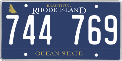 RI license plate 744769