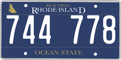 RI license plate 744778
