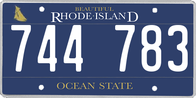 RI license plate 744783