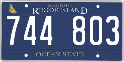 RI license plate 744803