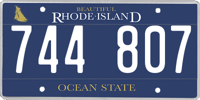 RI license plate 744807