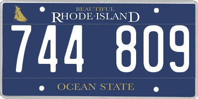 RI license plate 744809