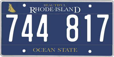 RI license plate 744817