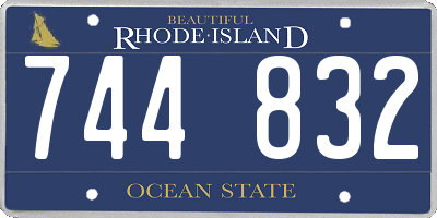 RI license plate 744832
