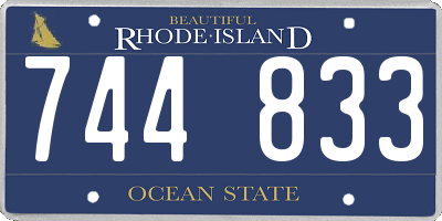 RI license plate 744833