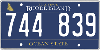 RI license plate 744839
