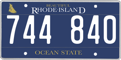 RI license plate 744840