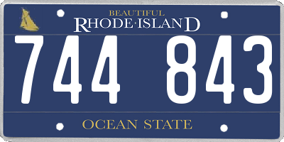 RI license plate 744843