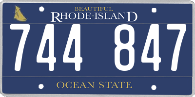 RI license plate 744847