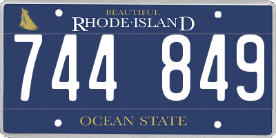 RI license plate 744849