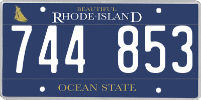 RI license plate 744853