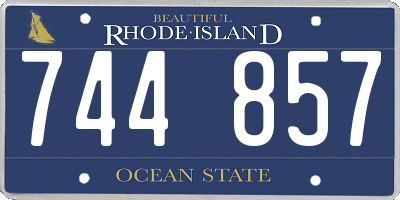 RI license plate 744857
