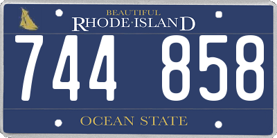 RI license plate 744858