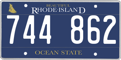 RI license plate 744862