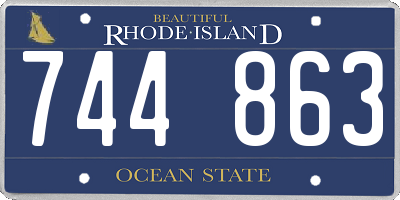 RI license plate 744863