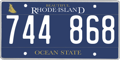 RI license plate 744868