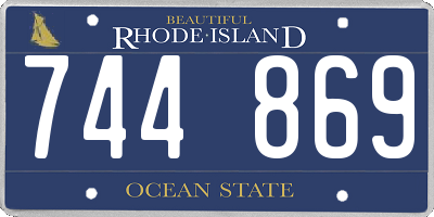 RI license plate 744869
