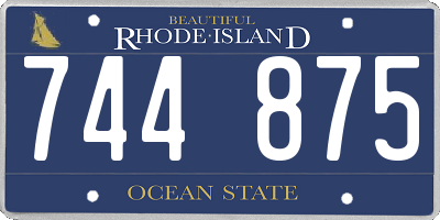 RI license plate 744875