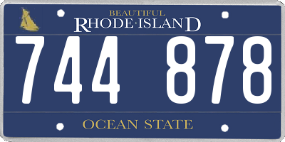 RI license plate 744878