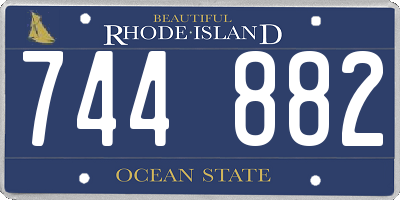 RI license plate 744882