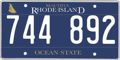 RI license plate 744892