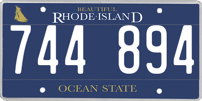 RI license plate 744894