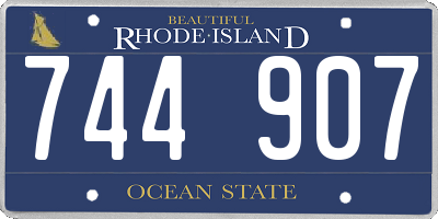 RI license plate 744907