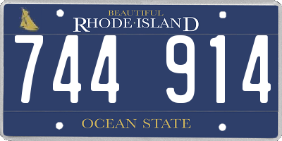 RI license plate 744914