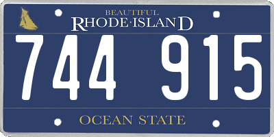 RI license plate 744915