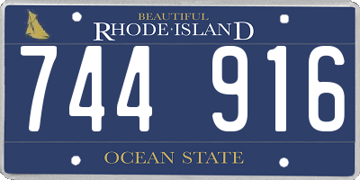 RI license plate 744916
