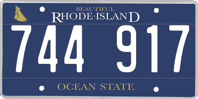 RI license plate 744917