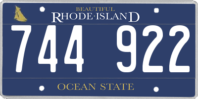 RI license plate 744922