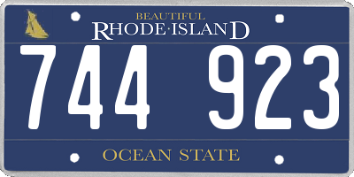 RI license plate 744923