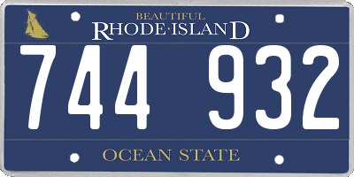 RI license plate 744932