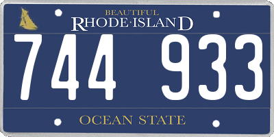RI license plate 744933