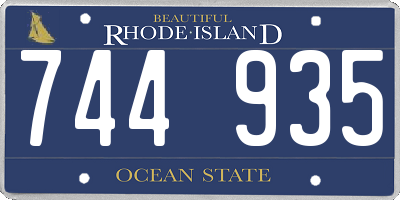 RI license plate 744935