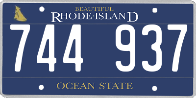 RI license plate 744937