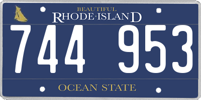 RI license plate 744953