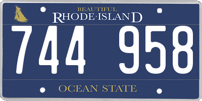 RI license plate 744958