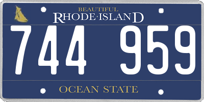 RI license plate 744959