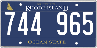 RI license plate 744965