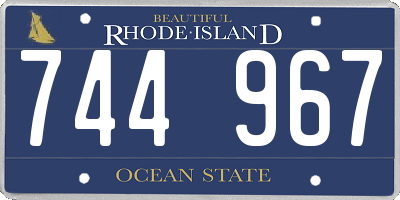 RI license plate 744967