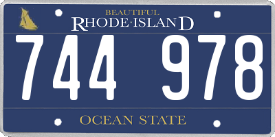 RI license plate 744978
