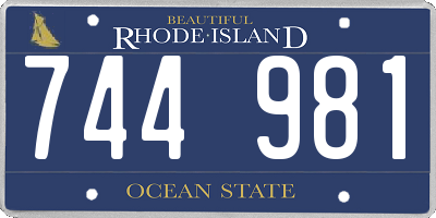 RI license plate 744981