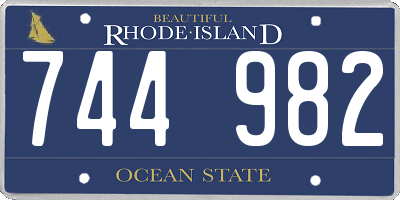 RI license plate 744982